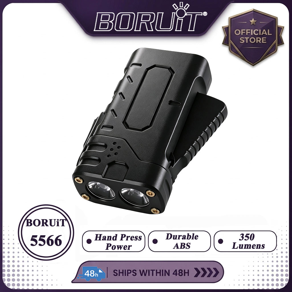 BORUIiT Hand Crank EDC LED Fla - Fishing Light ulasan dan harga